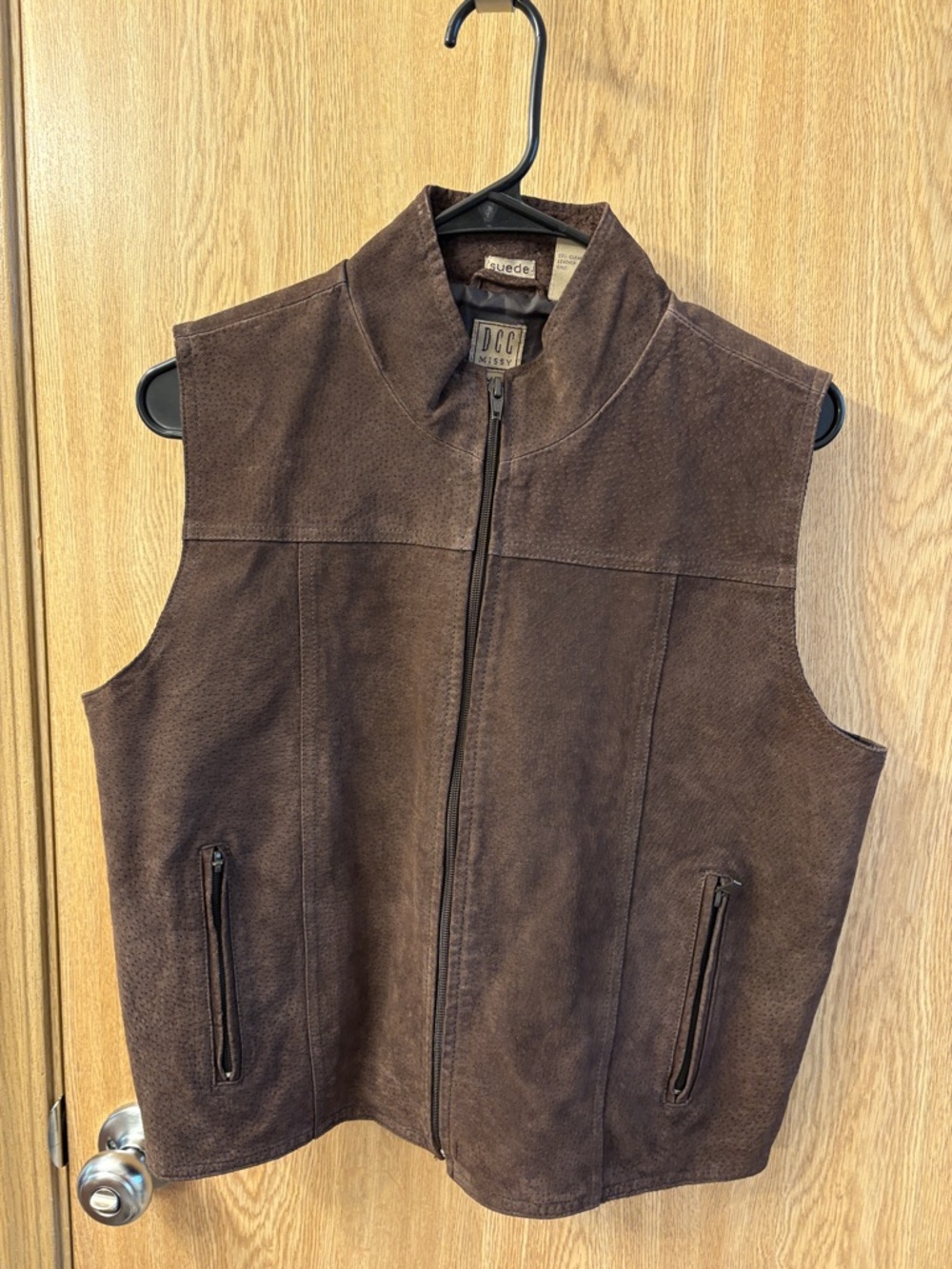 Brown Suede Men's Zip-Up Vest